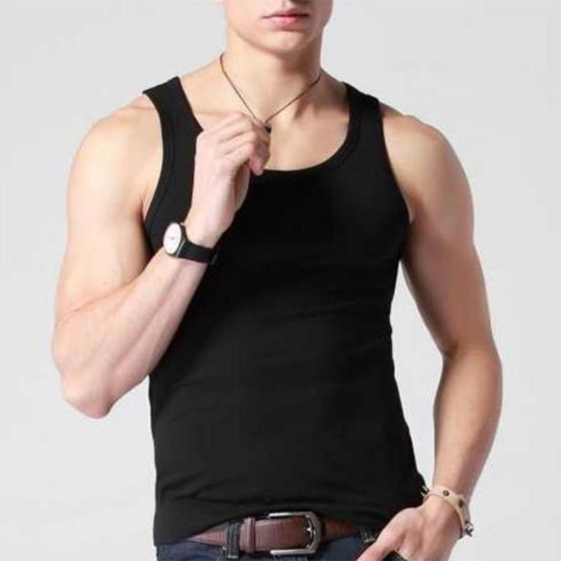 Мужской жилет для спорта и отдыха, сплошной цвет, хлопковый низ, эластичный плотный спортивный жилет для фитнеса, бег с препятствиями, впитывающий пот