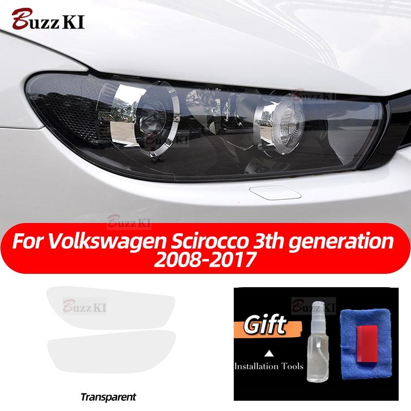 For Volkswagen Scirocco MK3 TDI R Line 2008-2017 Car Headlight Protective Film Front Light Transparent Smoked Black TPU Sticker