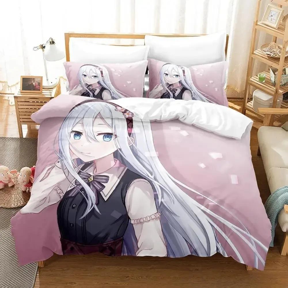 Yoisaki Kanade Bedding Set Cartoon Anime Three-Piece Set Adult Kid Bedroom Duvetcover Sets 3D Kawaii Girl Colcha De Verano Cama