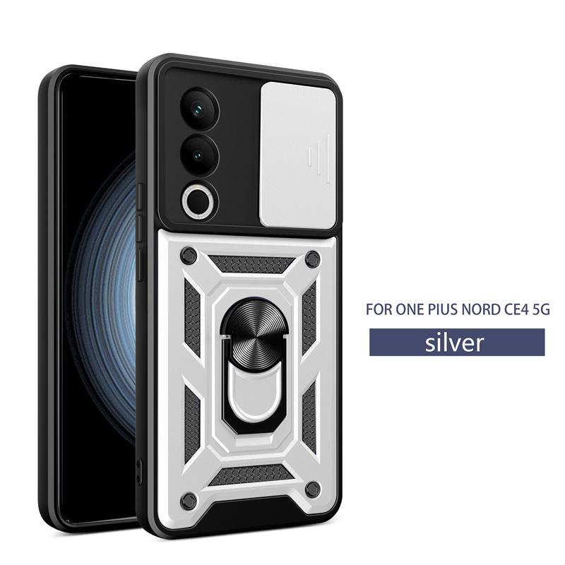 Чехол для OnePlus Nord CE4 5G Противоударный Бронированный Магнитный Чехол-кольцо для Автомобильного Держателя для Nord CE 4 5G Защитная Крышка со Сдвижной Защитой Камеры