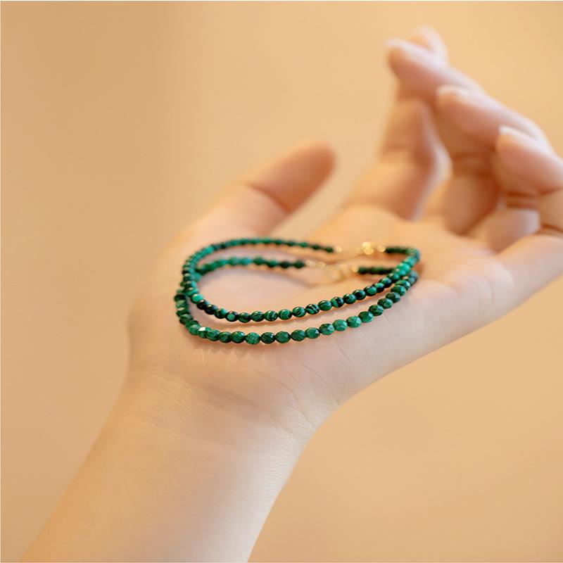 3 мм зеленый малахитовый браслет женский очень тонкий браслет с кристаллами драгоценный камень прекрасный браслет подарок пара ювелирных изделий