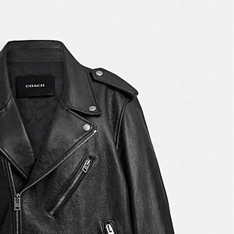Coach Кожаная куртка мужская FW23 Черная CL359-BLK