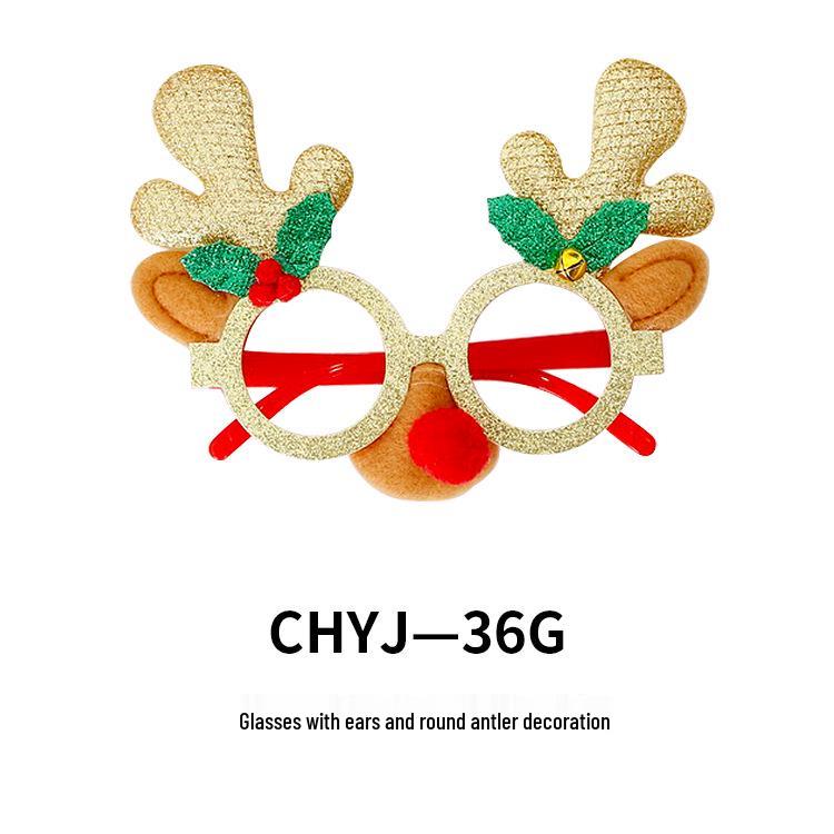 Креативные рождественские очки - Санта, Снеговик, Рога для взрослых и детей