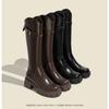 French V-mouth Thick Heel But Knee Boots 2025 Versatile Autumn and Winter New British Thick-soled Heightened and Thin Knight Boots