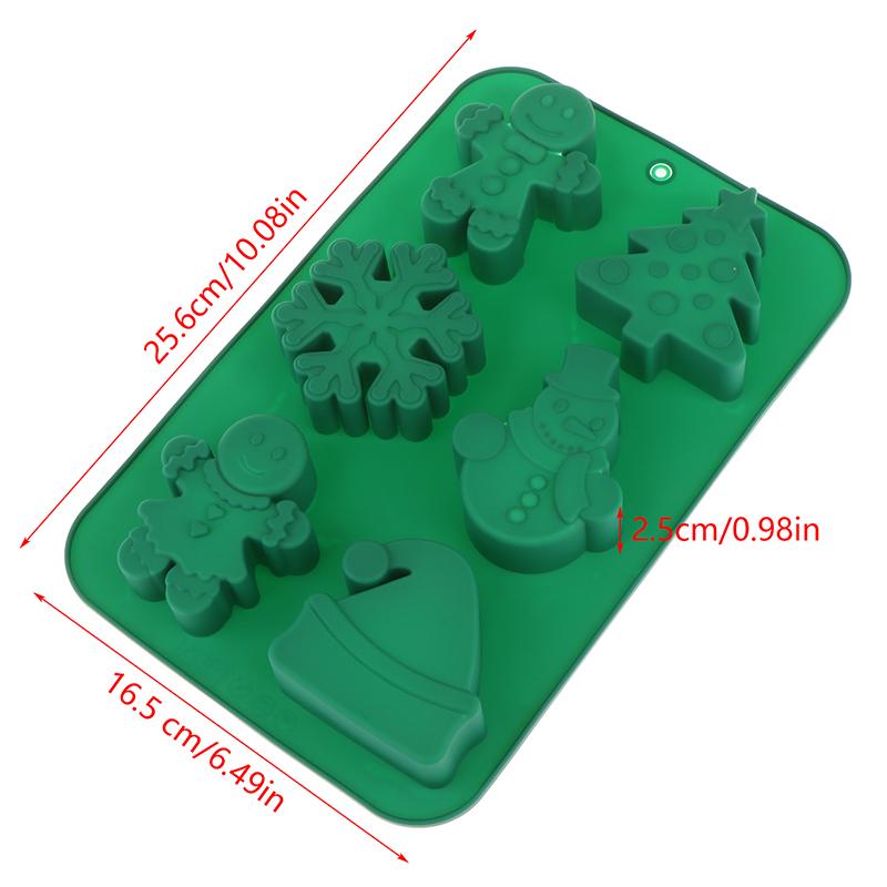 Силиконовые формы для мыла, 6 форм, рождественские стили, формы для Санта-Клауса, снеговика, праздничные формы для выпечки помадки своими руками