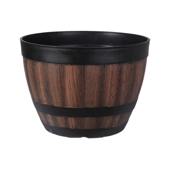 Горшок для растений в форме бочки для виски, домашний декор, пластиковый внутренний и открытый двор, патио, цветочный горшок для сада