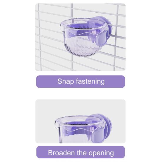 Parrot Feeder Birdcage Food or Water Dispenser Splash-proof Hanging Feeder Bowl with Clamp for Macaws Parakeets Cockatiels