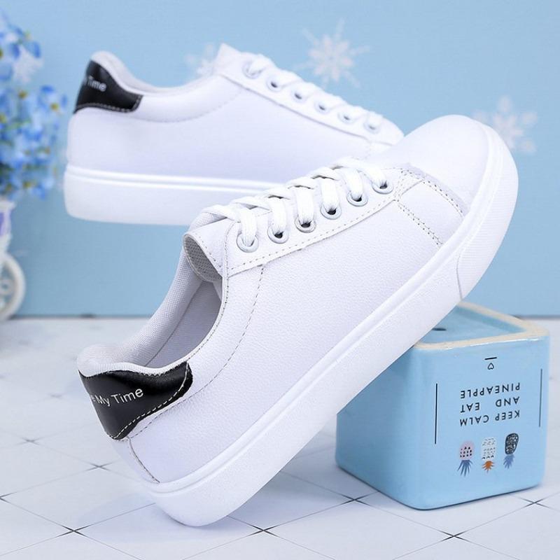 Women Sneakers Fashion Breathble Vulcanized Shoes Pu Leather Platform Shoes White Lace Up Casual Shoes Zapatos Mujer