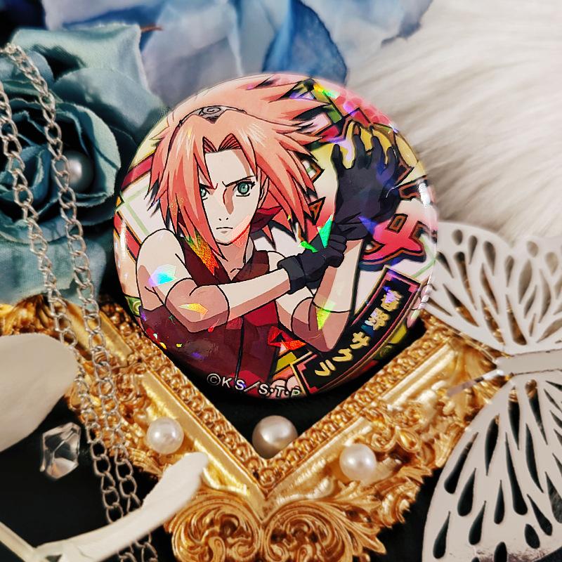 58mm Badge Naruto Anime Brooch A Delicately Designed Tin Pin Featuring Characters Like Itachi Sasuke Kakashi Perfect As Costume Accessorie and Jewelry