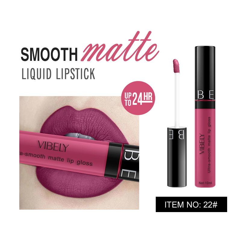 VIBELY Makeup Matte Anti-Stick Lip Glaze Несмываемая долговечная жидкая губная помада
