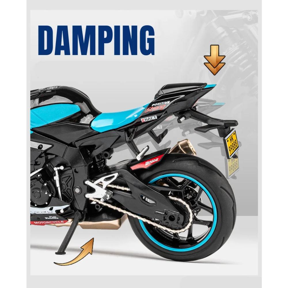 1/12 Yamaha YZF-R1M Alloy Racing Motorcycle Model Diecast Street Sports Motorcycle Model Simulation Sound and Light Детские игрушки Подарок