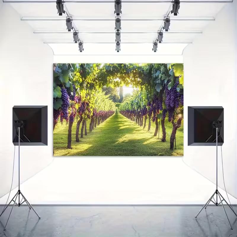 2D Vineyard Backdrop for Wine Tasting and Harvest Festival Photograph