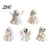 Thanksgiving Gift for Friends Halloween Cute Ghost Figurine, Mini Cartoon Statue, Little Spooky Tiered Tray Ornament Desktop Home Table Decor Figurine