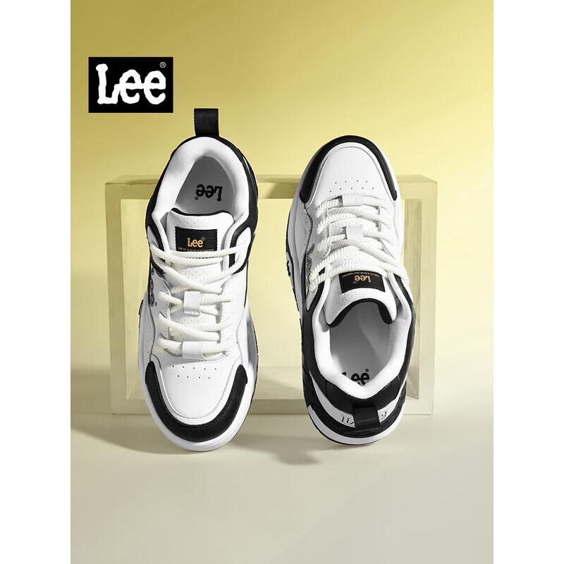 Lee Men's Autumn New Casual Sneakers Thick Sole Height Increasing Bread Shoes Sports Shoes Black Size 39