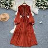 Retro Ethnic Style Heavy Embroidery Dress For Women Fashion Tassel Waist Slim Bohemian Drape Big Swing Beach Long Dress