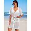 Charmleaks купальник накидка женское вязаное крючком пляжное платье на пуговицах с боковым разрезом купальный костюм накидки карманные купальники