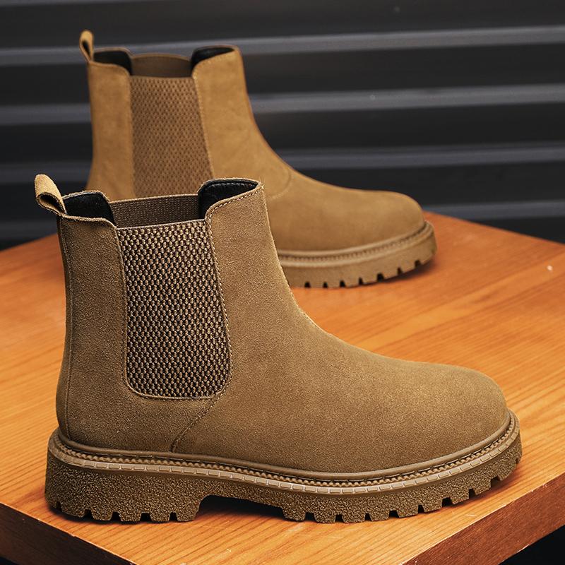 Итальянский бренд Мужские ботинки челси из натуральной кожи Повседневные высокие ботинки Нескользящие ботильоны Универсальные уличные модные классические ботинки