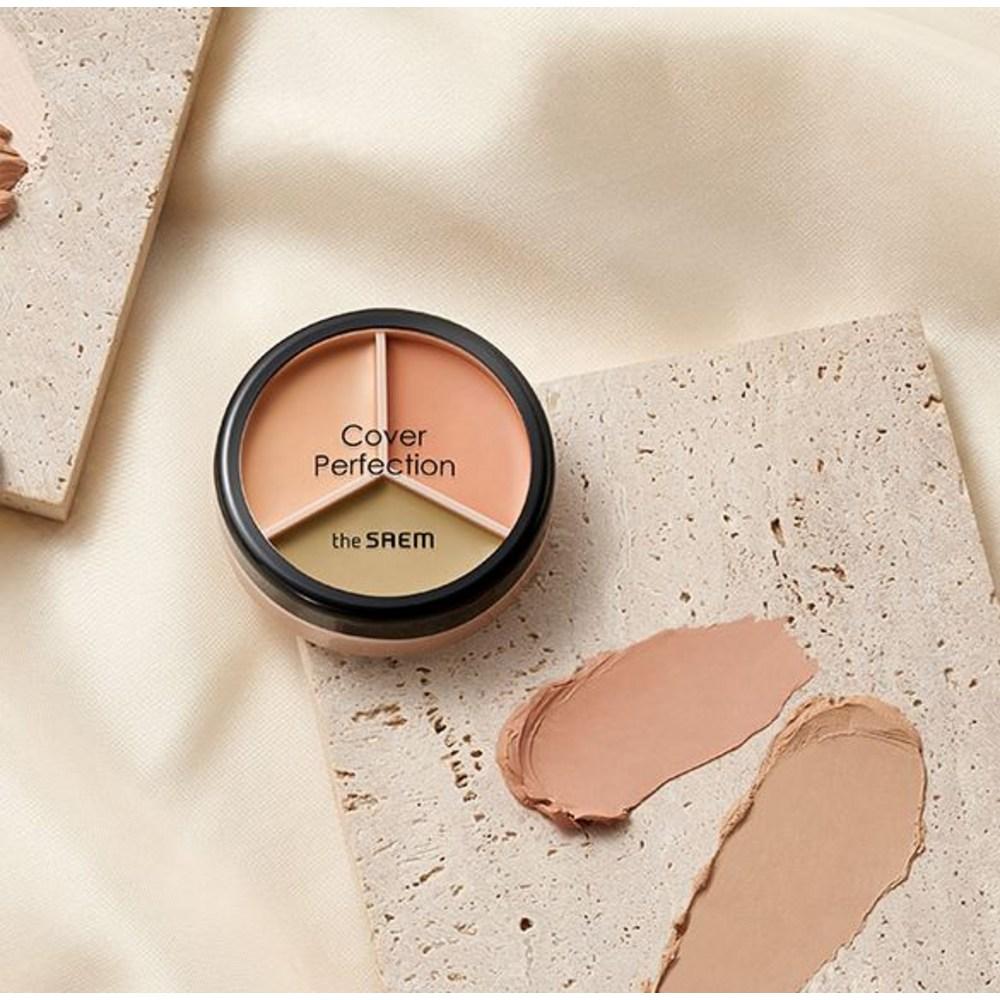 The Saem Консилер Cover Perfection Triple Pot 13,5 г, оттенок 03 Correct Up Beige 1 шт.