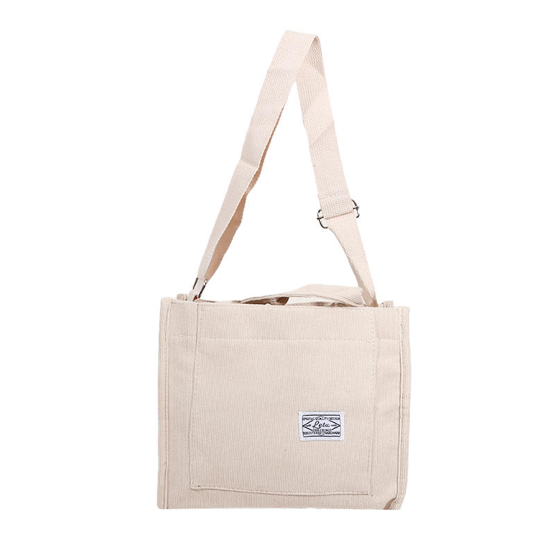 1 шт. Женская вельветовая сумка через плечо, большая вместительная сумка-тоут, сумка кроссбоди, стильная сумка с корейским элементом, мягкая полиэстеровая подкладка, держатель для мобильного телефона