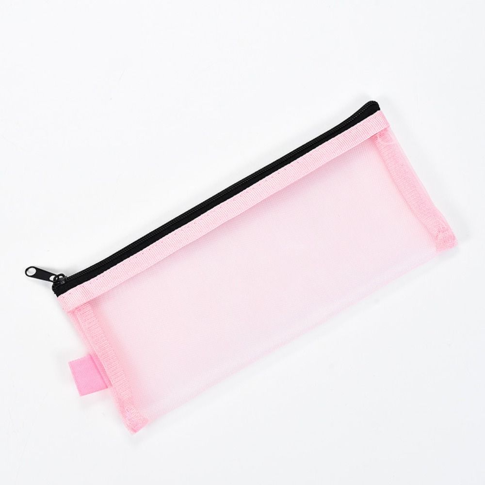 Nylon Mesh Pencil Bag Large Capacity Storage Bag Transparent Stationery Bag  Student