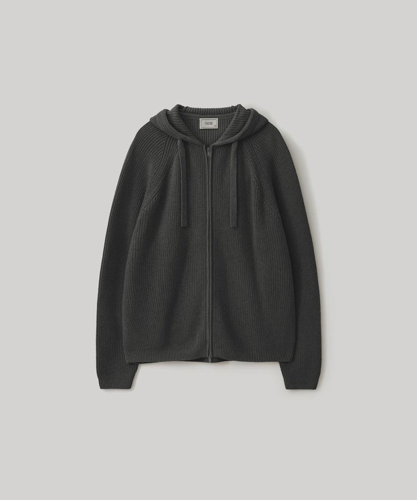 ANOTHER OFFICE Hooded Knit Parka (Heather Charcoal)