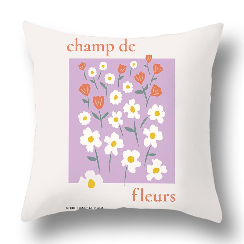 Фиолетовая наволочка с живыми цветами, для дома, дивана, прикроватная, для офиса, девчачье-розовая наволочка