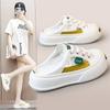 K1719 новые полутапочки, женская белая обувь, летние дышащие тонкие кроссовки на платформе, универсальные повседневные износостойкие кроссовки