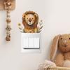 Fun-kg69 Cartoon Painted Little Lion Switch Paste Children's Bedroom Home Beautification Wall Sticker
