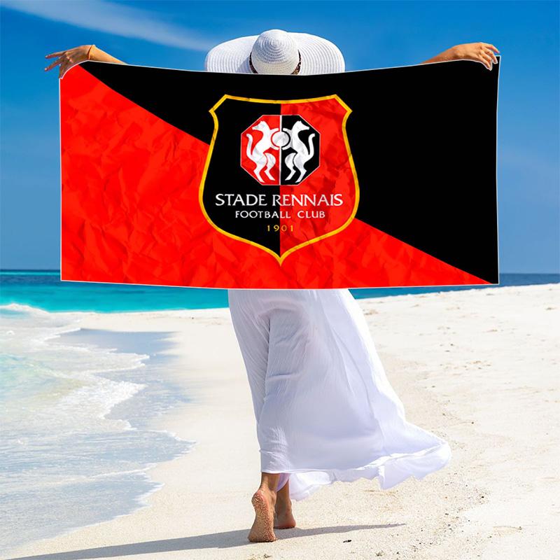 Stade Rennes FC Print Beach Towel, Large Soft Quick Dry Towel for Beach Camping Swimming