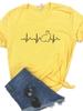 WoUnisex T Shirt Bunny Rabbit Heartbeat Print Tshirt WoUnisex Short Sleeve O Neck Loose Tshirt Ladies Causal Tee Shirt Tops Clothes