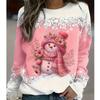 2025 Autumn & Winter Women's New Casual Crew Neck Long Sleeve Top 3D Snowman Pattern