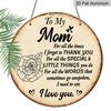 2D Flat, 1pc 7.87inch Round Aluminum Sign, "To My Mom I Love You" Quote, Vintage Rose Design, Mother's Day Metal Wall Art, Rustic Decor for Home
