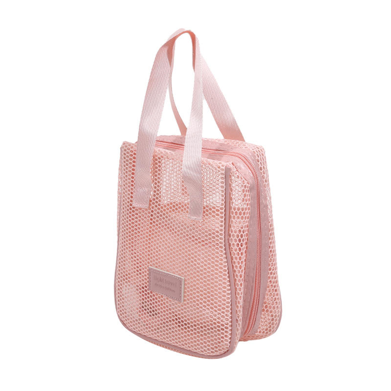 Модная повседневная сетчатая косметичка большой вместимости, ручная, многофункциональная, с отделениями, дорожная сумка для туалетных принадлежностей и хранения