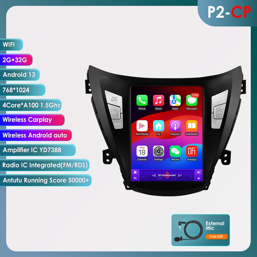 OSSURET Android Car Radio GPS для Hyundai Elantra Avante I35 2011-2013 Мультимедиа 9,7-дюймовый вертикальный экран Carplay Android Auto Player Мультимедиа Видео