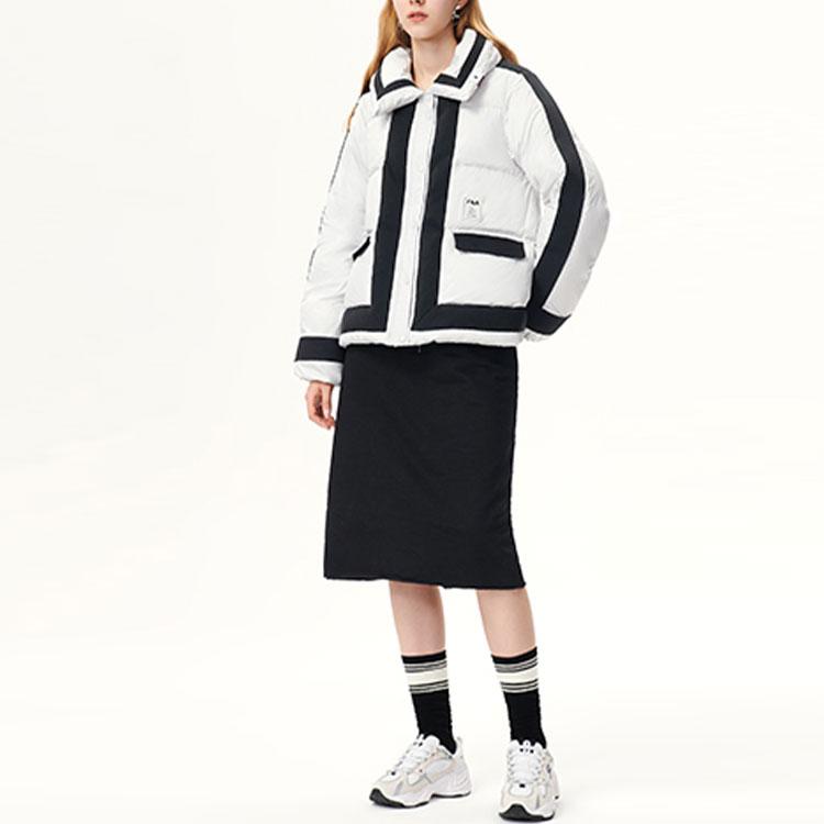 Fila X Mihara Yasuhiro Сотрудничество Повседневная Теплая Куртка Пуховик с Цветными Блоками и Принтом Логотипа Женская Верхняя Одежда Серая F11W143904F-GY