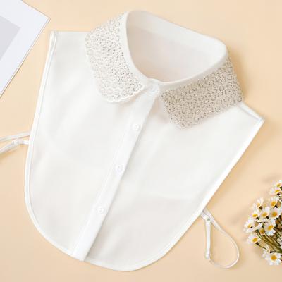 1 Exquisite Beaded Detachable Collar - Premium Luxury Handcrafted Sequins Royal Style Fashionable Women's Versatile Dress Collar