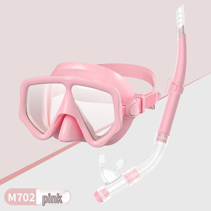 Snorkeling Set: Wide-View Mask & Semi-Dry Breathing Tube - Silicone Diving Goggles 2-Piece Kit