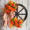 Autumn, Thanksgiving Wreath, Wooden, Pumpkin Wheel, Wall Hanging, Harvest Festival, Yard Decoration, Home Decor