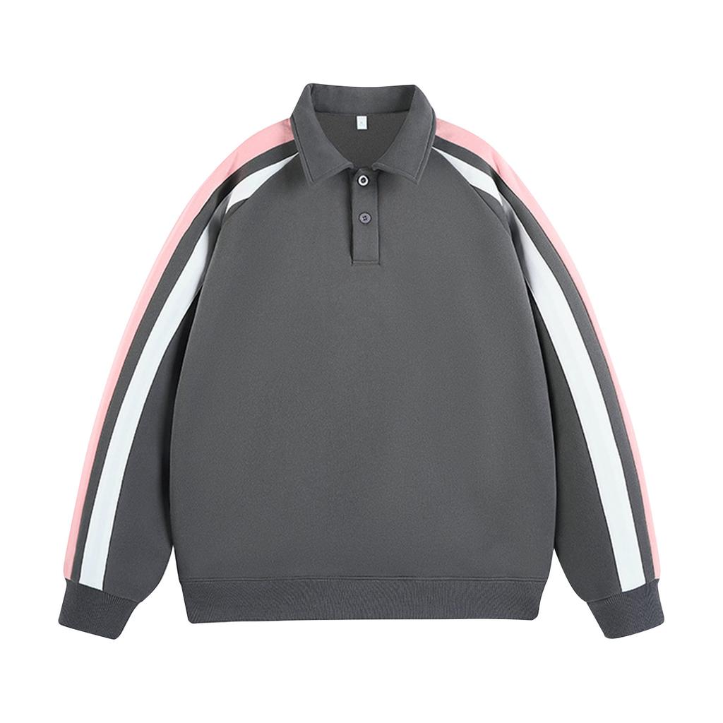 Толстовка с отложным воротником и заплатками на плечах, повседневный спортивный топ