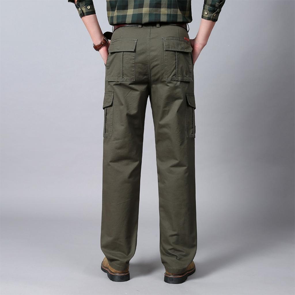 Men's Cross-border Plus Size Work Pants With Multiple Pockets, Casual Pants, Cotton Pants