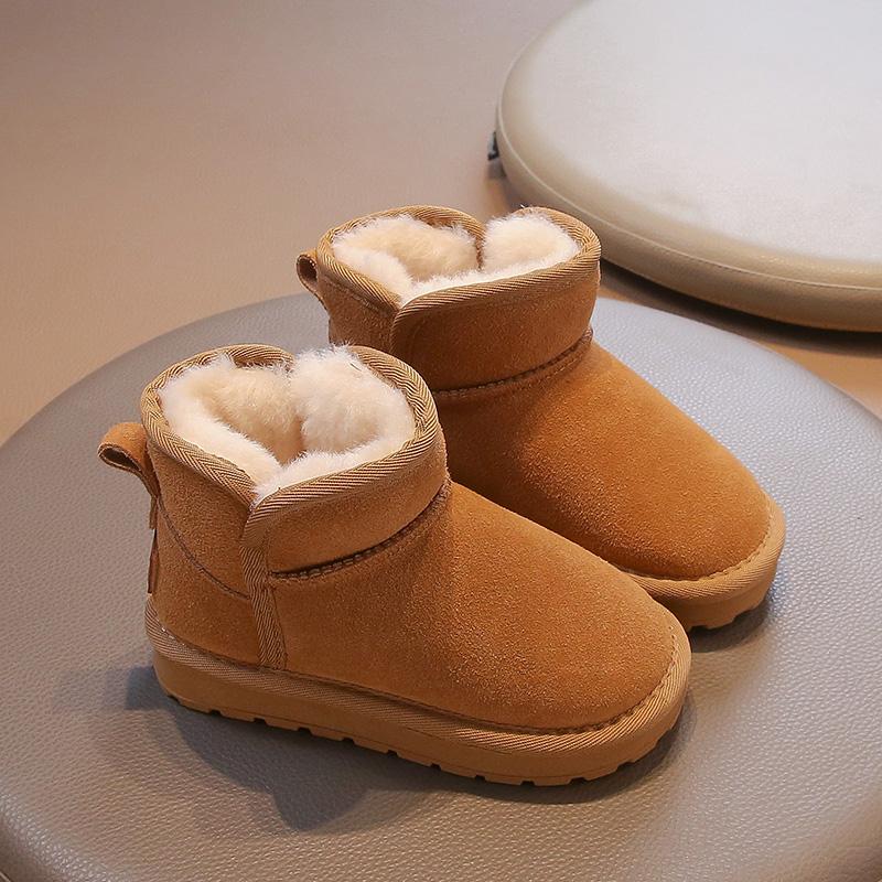 Новые детские зимние ботинки, зимняя детская обувь, ботинки для девочек, однотонные, универсальные, для мальчиков, повседневные, модные, хлопковые ботинки, утолщенный плюш
