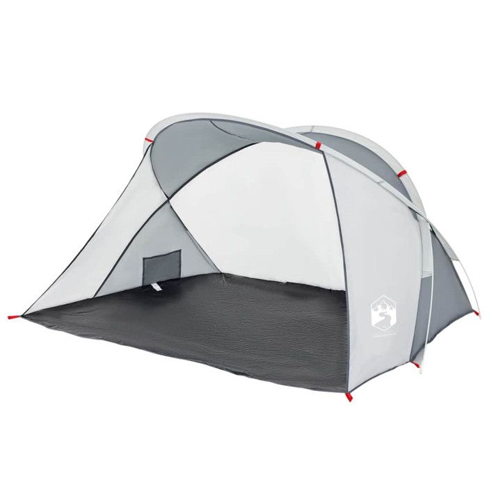 VidaXL Tente de plage 2 personnes gris escamotable imperméable, tente, tente de jardin, abri extérieur, tente de camping, 4004160