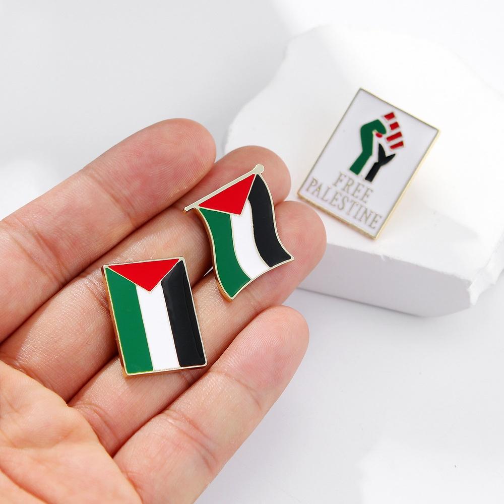 Fashionable Palestinian Flag Brooch Pin Wholesale Metal Badge For Clothing Accessories