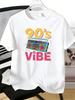 Unisexs Tee Retro 90s Vibe Boombox Radio Graphic Print Cotton Short Sleeve Male Casual Streetwear Outdoor Daily Basic Fashion Top