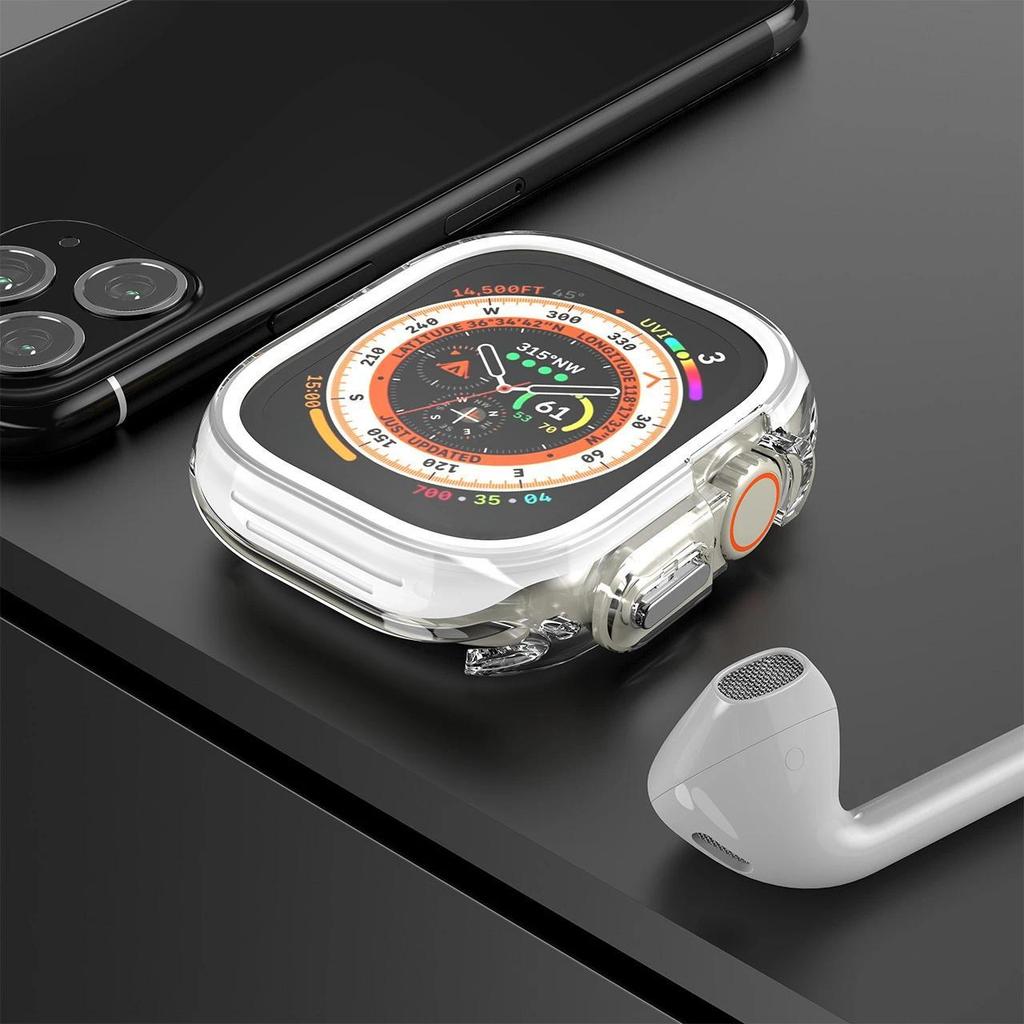 Чехол из ТПУ+ПК для Apple Watch Ultra 2 49 мм Серии 9 8 7 6 SE 5 4 45 мм 41 мм Защитная рамка-бампер Чехол для iwatch 9 6 5 4 se 44 мм