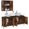 3 Piece Bathroom Furniture Set Smoked Oak Wood Based Material