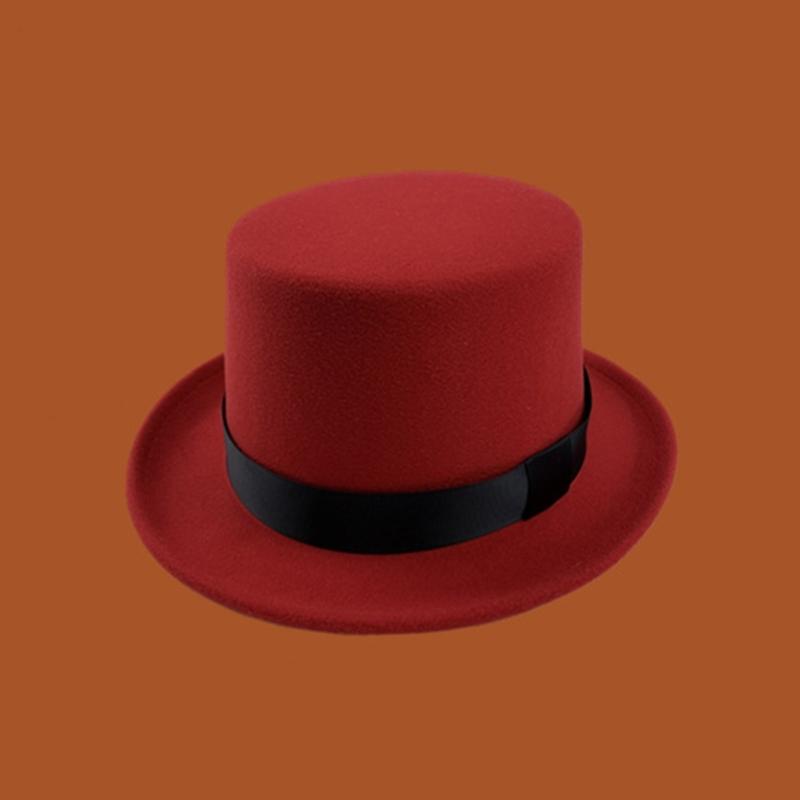 British Style Adult/Teens Derby Hat Prom Carnivals Party Costume Felt Magician Hat for Carnivals Show Rave Party