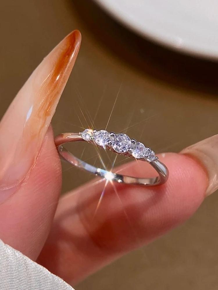 925 Sterling Silver Full Zircon Simplicity Fashion Gorgeous Ring For Women Engagement Wedding Luxury High Quality Fine Jewelry