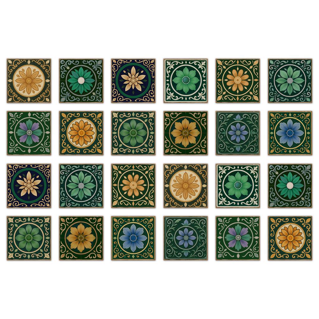 24 шт. Наклейка на стену в европейском стиле под плитку, самоклеящаяся, для кухни, ванной комнаты, декоративные наклейки на плитку, глянцевые хрустальные наклейки на стену