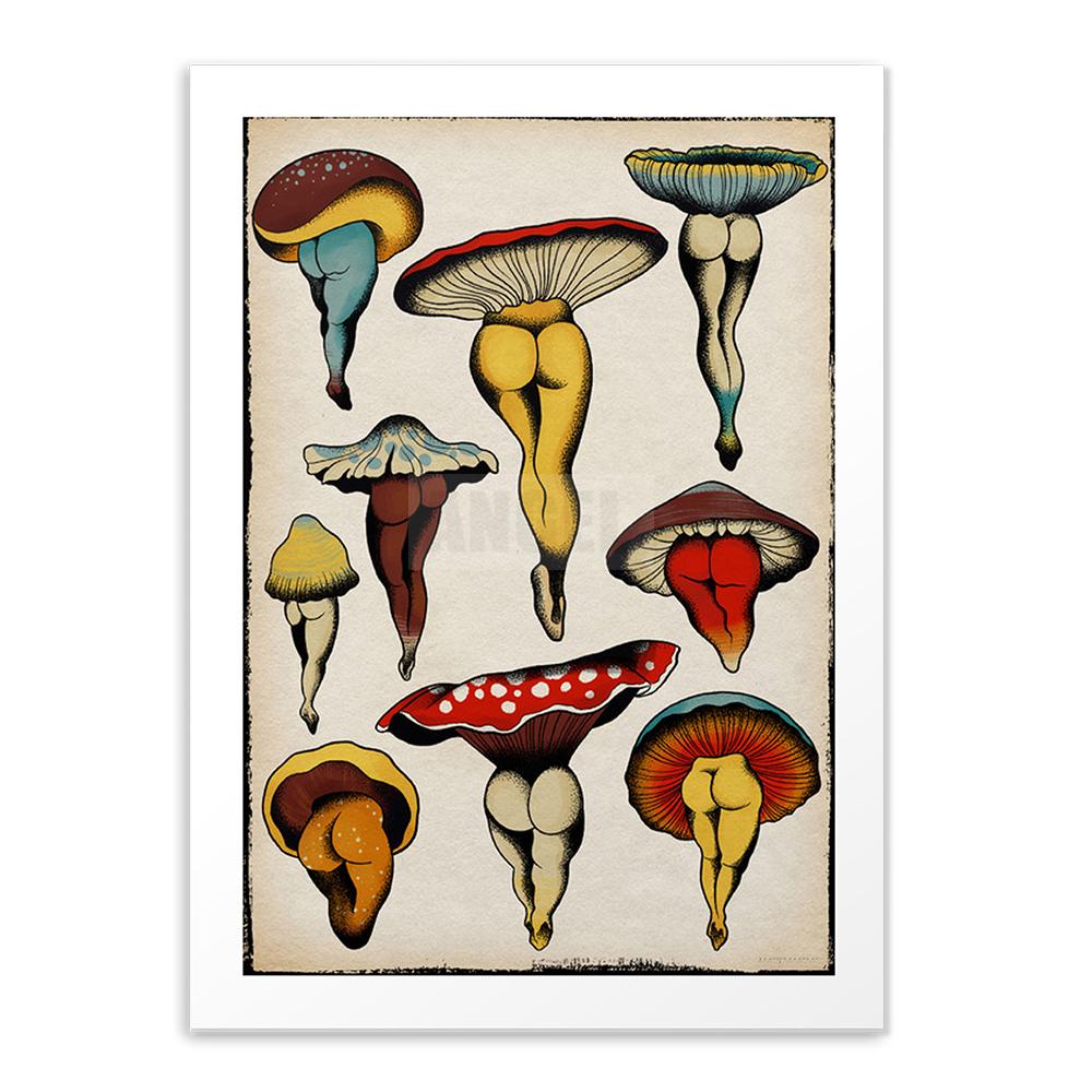 Не забывай свои корни Арт Кактус Сексуальный Гриб Постер Принт Антикварное Настенное Искусство Постеры и Принты Домашний Декор для Гостиной